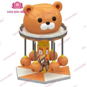 Đu quay cây dừa EI-53-02 cho khu vui chơi trong nhà trung tâm thương mại, nhà hàng, trường mầm non – Hoa Sen Hồng