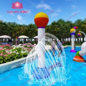 Thiết bị phun nước WP058-06 cho công viên nước, hồ bơi resort, khách sạn – Hoa Sen Hồng
