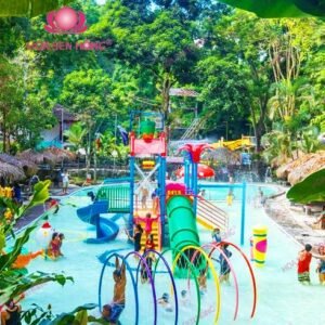 Cầu trượt nước WP57-06 cho công viên nước, hồ bơi resort, khách sạn – Hoa Sen Hồng