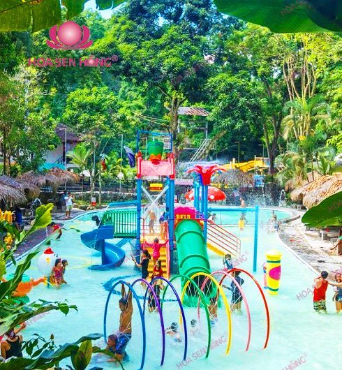 Cầu trượt nước WP57-06 cho công viên nước, hồ bơi resort, khách sạn – Hoa Sen Hồng