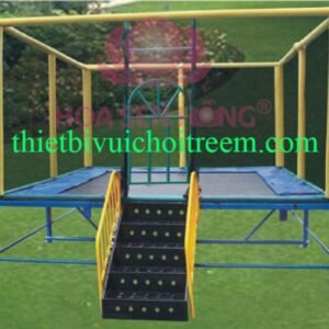 Sàn nhún BB-051-01 cho sân chơi ngoài trời khu chung cư, trường mầm non, resort, công viên – Hoa Sen Hồng