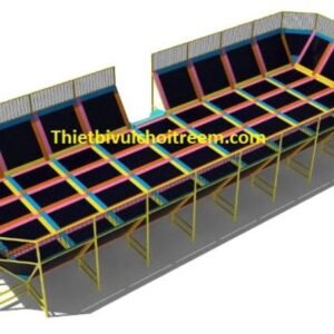Sàn nhún BB-051-07 cho sân chơi ngoài trời khu chung cư, trường mầm non, resort, công viên – Hoa Sen Hồng