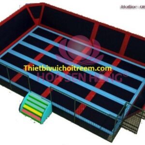 Sàn nhún BB-051-08 cho sân chơi ngoài trời khu chung cư, trường mầm non, resort, công viên – Hoa Sen Hồng