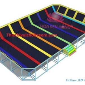 Sàn nhún BB-051-10 cho sân chơi ngoài trời khu chung cư, trường mầm non, resort, công viên – Hoa Sen Hồng
