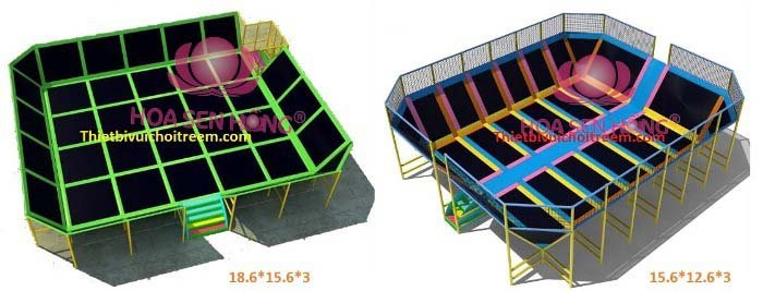 Sàn nhún BB-051-11 cho sân chơi ngoài trời khu chung cư, trường mầm non, resort, công viên – Hoa Sen Hồng