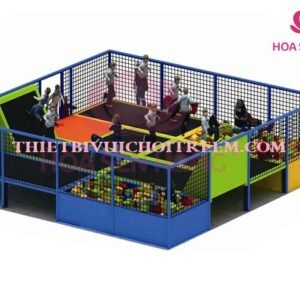 Sàn nhún BB-051-14 cho sân chơi ngoài trời khu chung cư, trường mầm non, resort, công viên – Hoa Sen Hồng