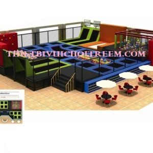 Sàn nhún BB-051-15 cho sân chơi ngoài trời khu chung cư, trường mầm non, resort, công viên – Hoa Sen Hồng