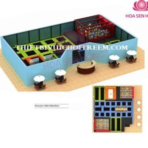 Sàn nhún BB-051-16 cho sân chơi ngoài trời khu chung cư, trường mầm non, resort, công viên – Hoa Sen Hồng