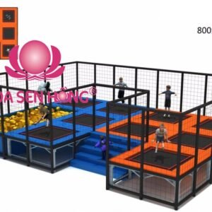 Sàn nhún BB-051-18 cho sân chơi ngoài trời khu chung cư, trường mầm non, resort, công viên – Hoa Sen Hồng