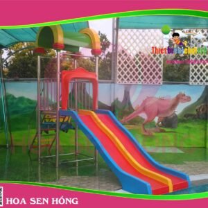 Cầu trượt composite ngoài trời CO-016-20 cho sân chơi ngoài trời khu chung cư, trường mầm non, resort, công viên – Hoa Sen Hồng