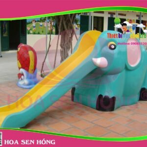 Cầu trượt composite ngoài trời CO-016-22 cho sân chơi ngoài trời khu chung cư, trường mầm non, resort, công viên – Hoa Sen Hồng