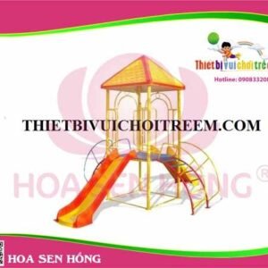 Cầu trượt composite ngoài trời CO-016-28 cho sân chơi ngoài trời khu chung cư, trường mầm non, resort, công viên – Hoa Sen Hồng