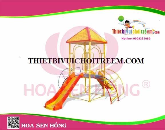 Cầu trượt composite ngoài trời CO-016-28 cho sân chơi ngoài trời khu chung cư, trường mầm non, resort, công viên – Hoa Sen Hồng