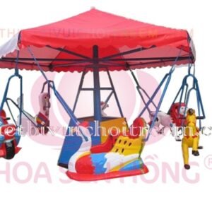 Đu quay ngựa EF-022-02 cho công viên, khu vui chơi giải trí – Hoa Sen Hồng