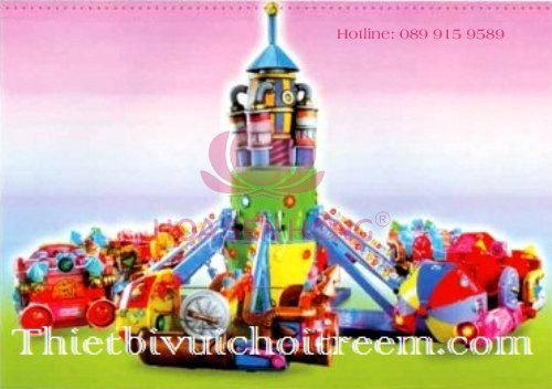 Đu quay đảo EF-022-22 cho công viên, khu vui chơi giải trí – Hoa Sen Hồng