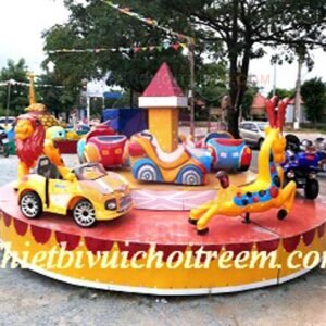 Mâm xoay điện EM-022-06 cho công viên, khu vui chơi giải trí – Hoa Sen Hồng
