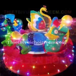 Mâm xoay điện EM-022-10 cho công viên, khu vui chơi giải trí – Hoa Sen Hồng
