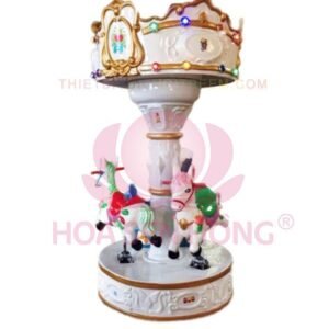 Mâm xoay điện EM-022-12 cho công viên, khu vui chơi giải trí – Hoa Sen Hồng