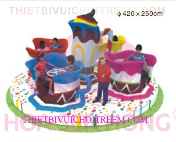 Mâm xoay điện EM-022-14 cho công viên, khu vui chơi giải trí – Hoa Sen Hồng