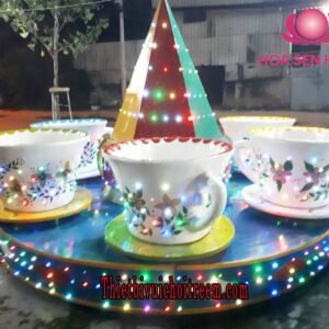 Đu quay ngựa EP-022-32 cho công viên, khu vui chơi giải trí – Hoa Sen Hồng