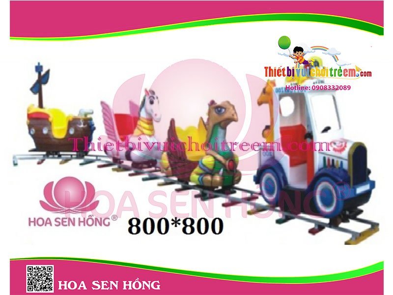 Xe lửa điện ET-050-18 cho công viên, khu vui chơi giải trí – Hoa Sen Hồng