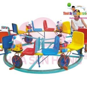 Mâm xoay FW-22-02 cho sân chơi ngoài trời khu chung cư, trường mầm non, resort, công viên – Hoa Sen Hồng