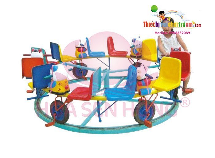 Mâm xoay FW-22-02 cho sân chơi ngoài trời khu chung cư, trường mầm non, resort, công viên – Hoa Sen Hồng