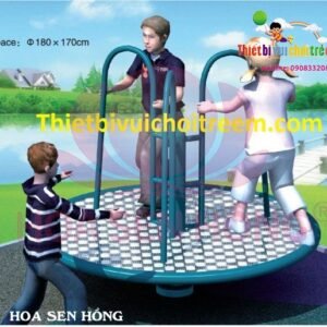 Mâm xoay FW-22-09 cho sân chơi ngoài trời khu chung cư, trường mầm non, resort, công viên – Hoa Sen Hồng