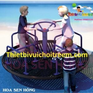 Mâm xoay FW-22-10 cho sân chơi ngoài trời khu chung cư, trường mầm non, resort, công viên – Hoa Sen Hồng