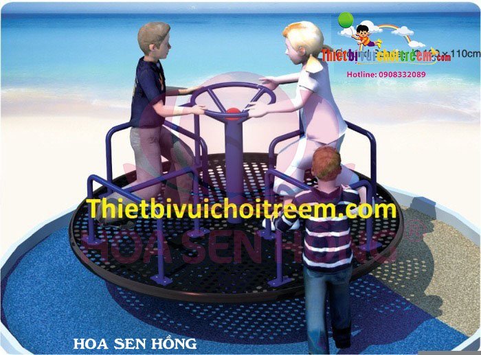 Mâm xoay FW-22-10 cho sân chơi ngoài trời khu chung cư, trường mầm non, resort, công viên – Hoa Sen Hồng