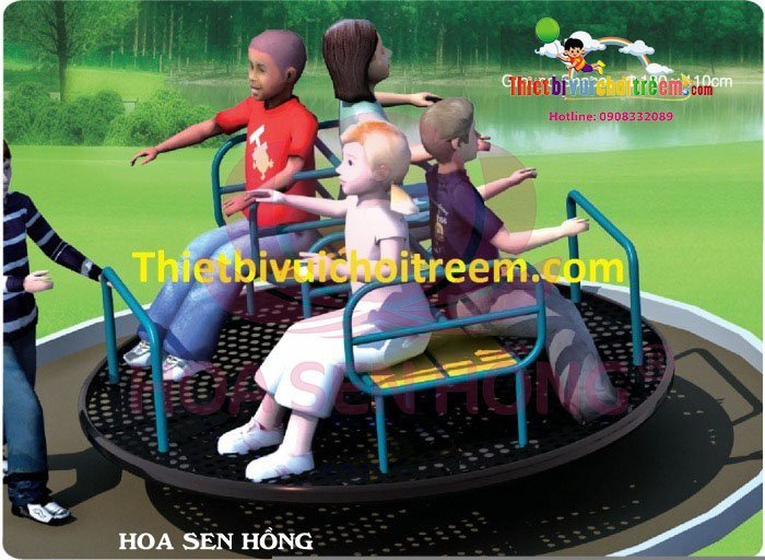 Mâm xoay FW-22-11 cho sân chơi ngoài trời khu chung cư, trường mầm non, resort, công viên – Hoa Sen Hồng