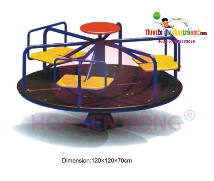 Mâm xoay FW-22-16 cho sân chơi ngoài trời khu chung cư, trường mầm non, resort, công viên – Hoa Sen Hồng