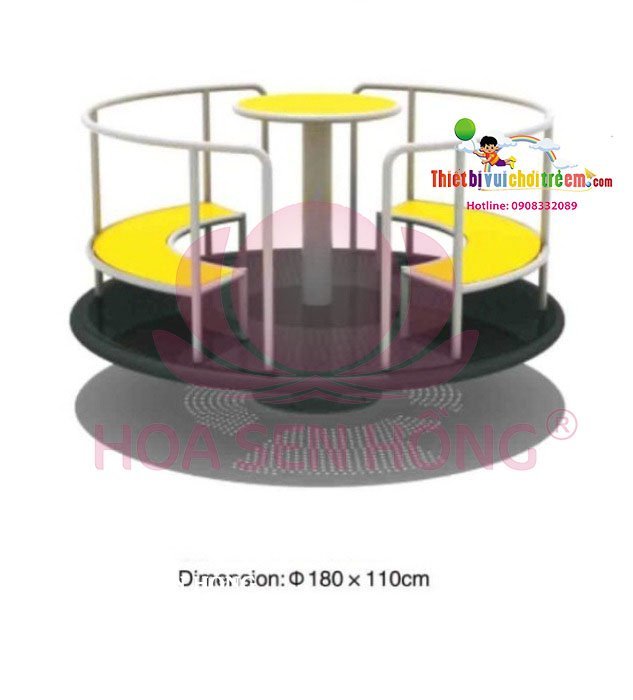 Mâm xoay FW-22-24 cho sân chơi ngoài trời khu chung cư, trường mầm non, resort, công viên – Hoa Sen Hồng