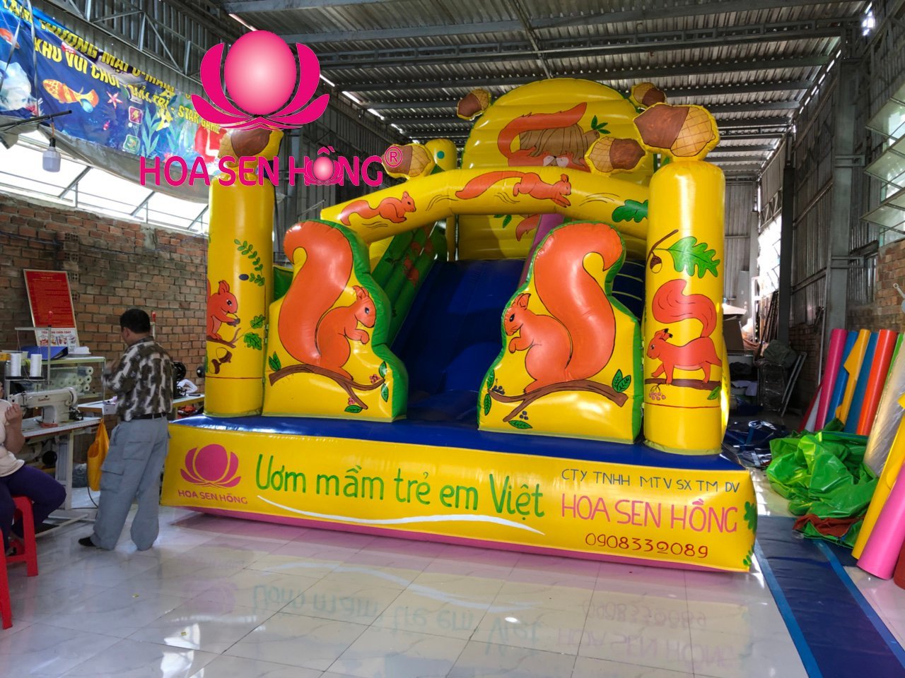 Nhà hơi – nhà phao IB-054-104 cho sự kiện, khu vui chơi, resort – Hoa Sen Hồng