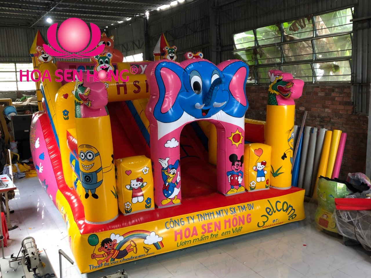 Nhà hơi – nhà phao IB-054-113 cho sự kiện, khu vui chơi, resort – Hoa Sen Hồng