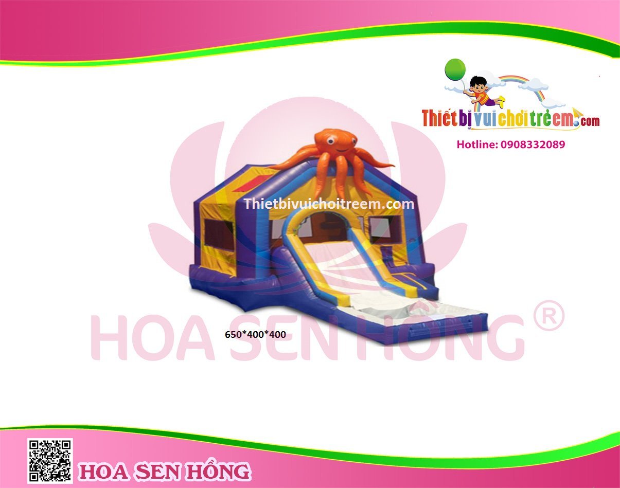 Nhà hơi – nhà phao IB-054-15 cho sự kiện, khu vui chơi, resort – Hoa Sen Hồng