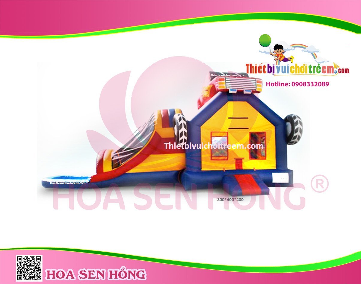 Nhà hơi – nhà phao IB-054-22 cho sự kiện, khu vui chơi, resort – Hoa Sen Hồng