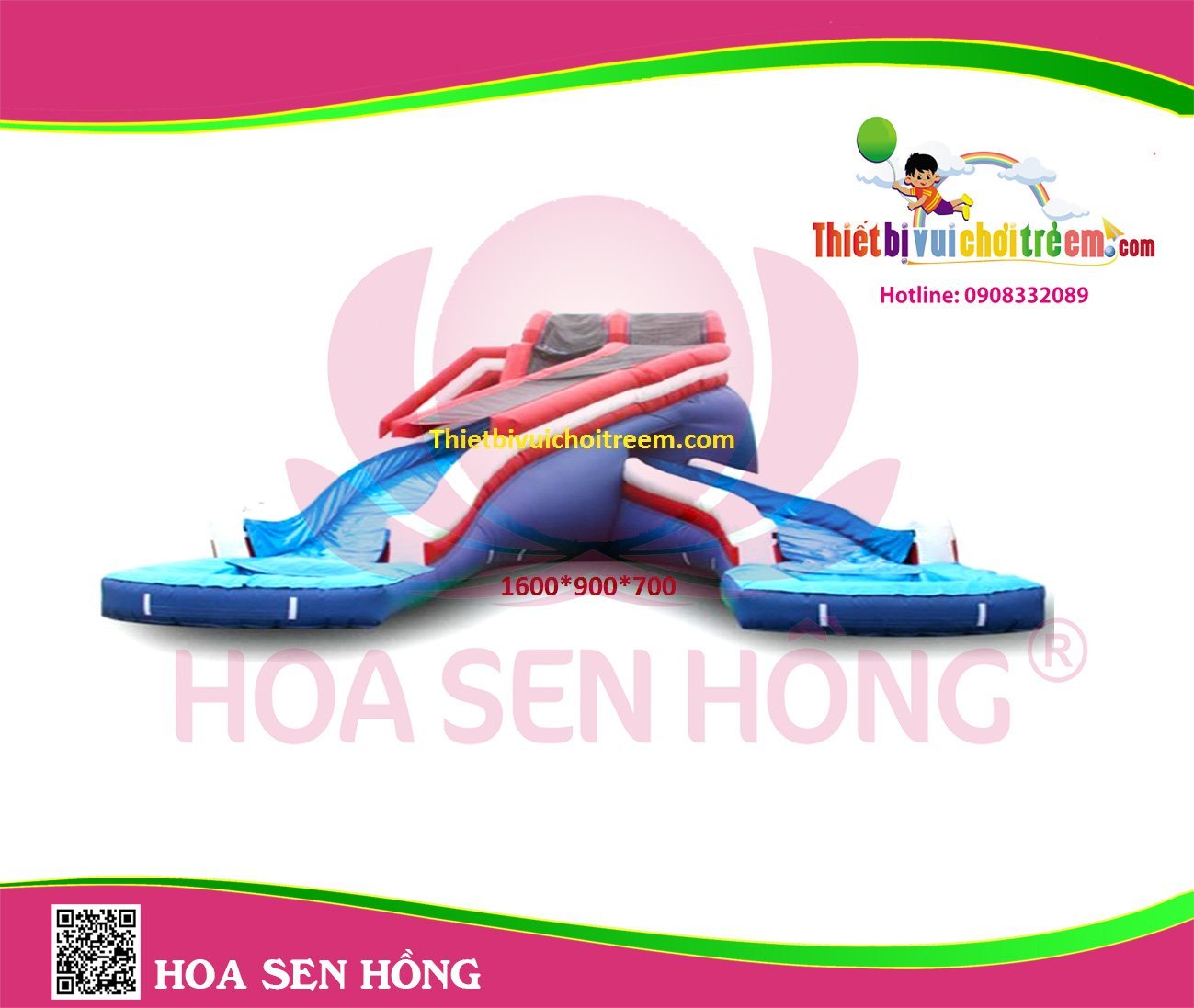 Nhà hơi – nhà phao IB-054-50 cho sự kiện, khu vui chơi, resort – Hoa Sen Hồng