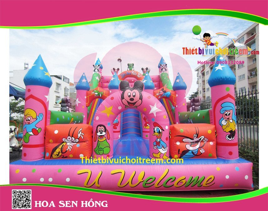 Nhà hơi – nhà phao IB-054-53 cho sự kiện, khu vui chơi, resort – Hoa Sen Hồng