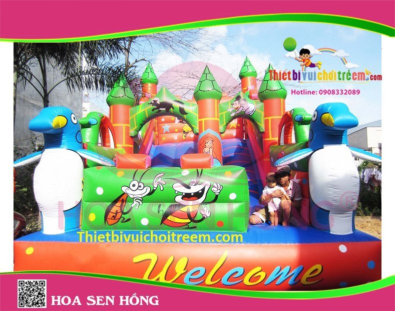 Nhà hơi – nhà phao IB-054-56 cho sự kiện, khu vui chơi, resort – Hoa Sen Hồng