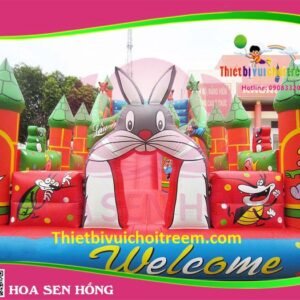 Nhà hơi – nhà phao IB-054-60 cho sự kiện, khu vui chơi, resort – Hoa Sen Hồng