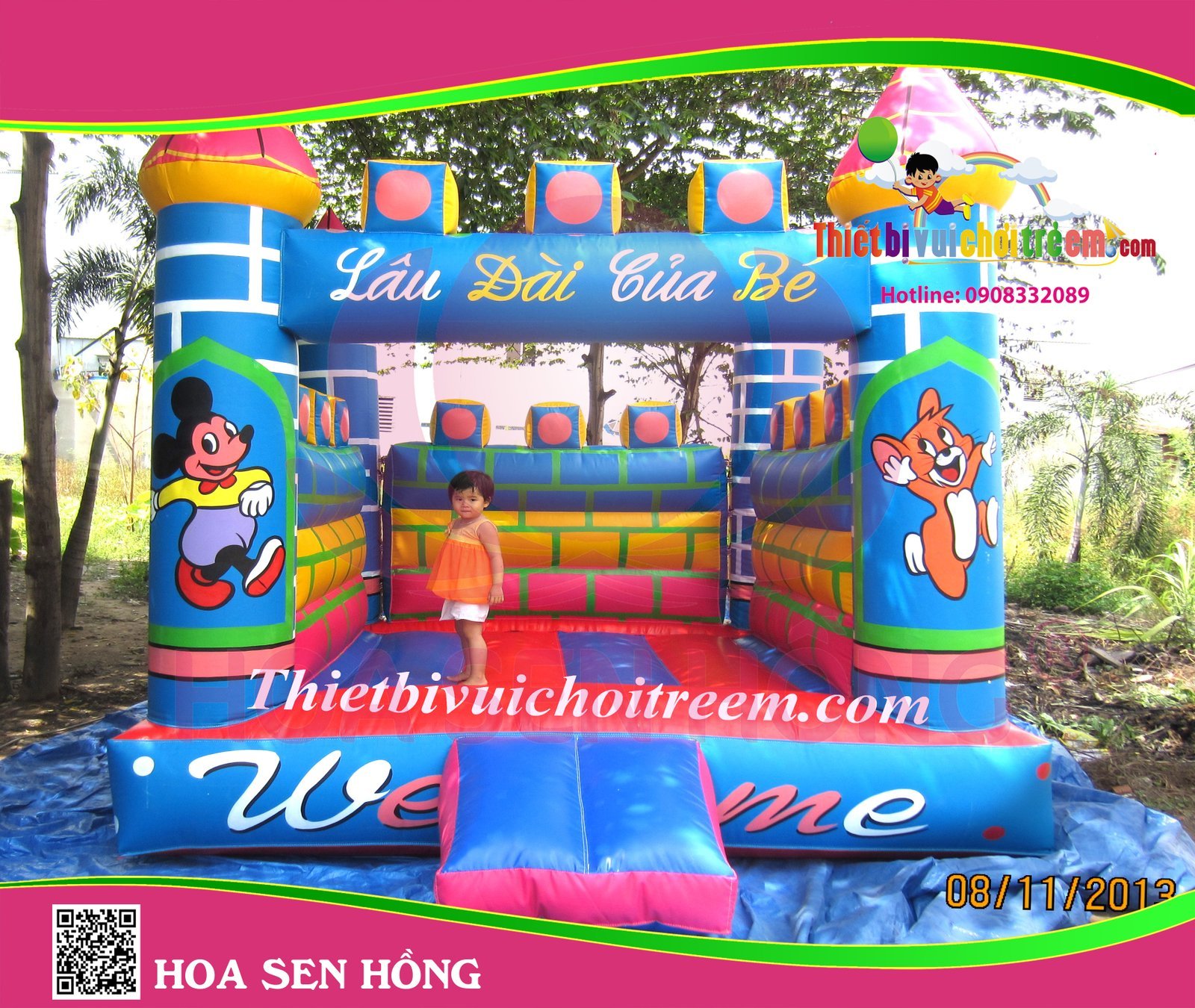 Nhà hơi – nhà phao IB-054-63 cho sự kiện, khu vui chơi, resort – Hoa Sen Hồng
