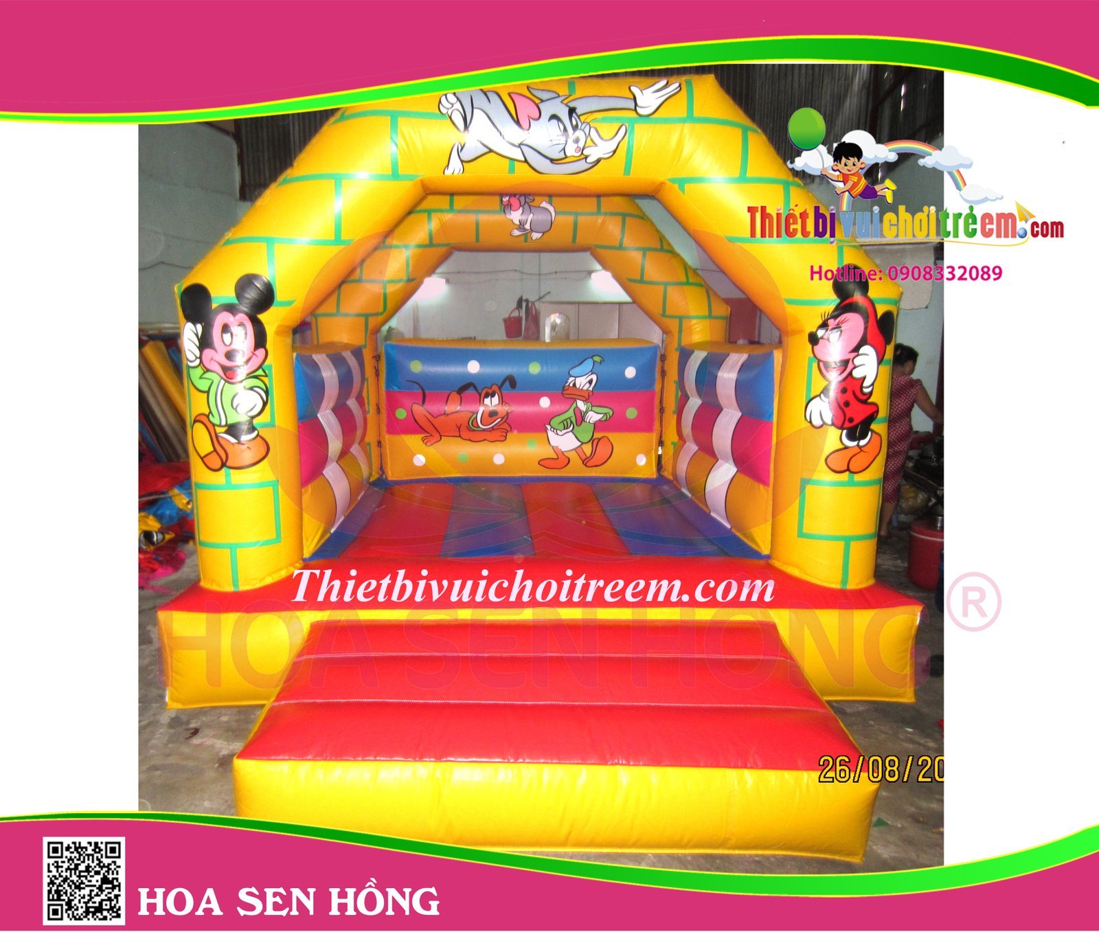 Nhà hơi – nhà phao IB-054-64 cho sự kiện, khu vui chơi, resort – Hoa Sen Hồng