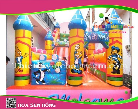 Nhà hơi – nhà phao IB-054-67 cho sự kiện, khu vui chơi, resort – Hoa Sen Hồng