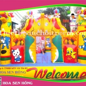 Nhà hơi – nhà phao IB-054-71 cho sự kiện, khu vui chơi, resort – Hoa Sen Hồng