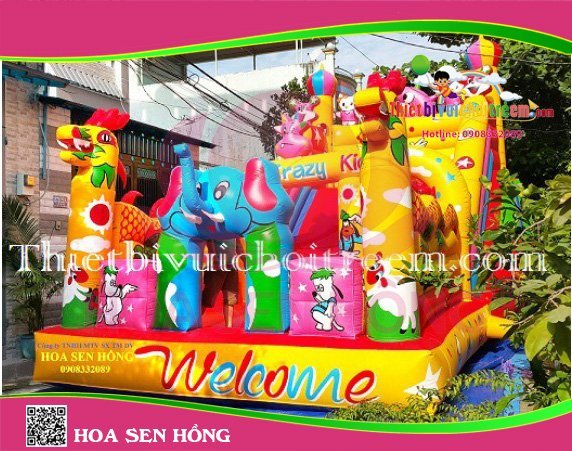 Nhà hơi – nhà phao IB-054-73 cho sự kiện, khu vui chơi, resort – Hoa Sen Hồng