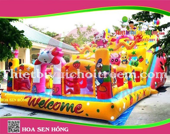 Nhà hơi – nhà phao IB-054-86 cho sự kiện, khu vui chơi, resort – Hoa Sen Hồng