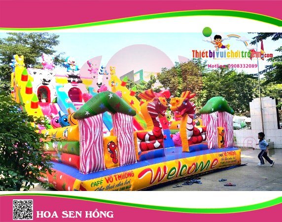Nhà hơi – nhà phao IB-054-88 cho sự kiện, khu vui chơi, resort – Hoa Sen Hồng