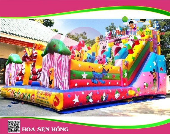 Nhà hơi – nhà phao IB-054-89 cho sự kiện, khu vui chơi, resort – Hoa Sen Hồng