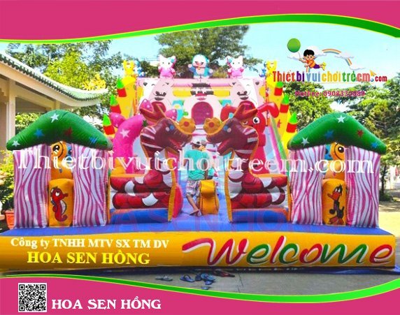 Nhà hơi – nhà phao IB-054-90 cho sự kiện, khu vui chơi, resort – Hoa Sen Hồng